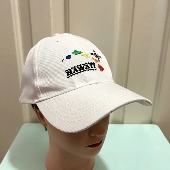 Surfware Hawaiian Classic Hawaii Islands White Snapback Hat Cap - Picture 1 of 8